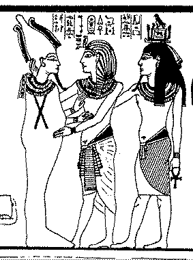 Noordwand - Toetanchamon temidden zijn Ka en Osiris (B. Hilgers)