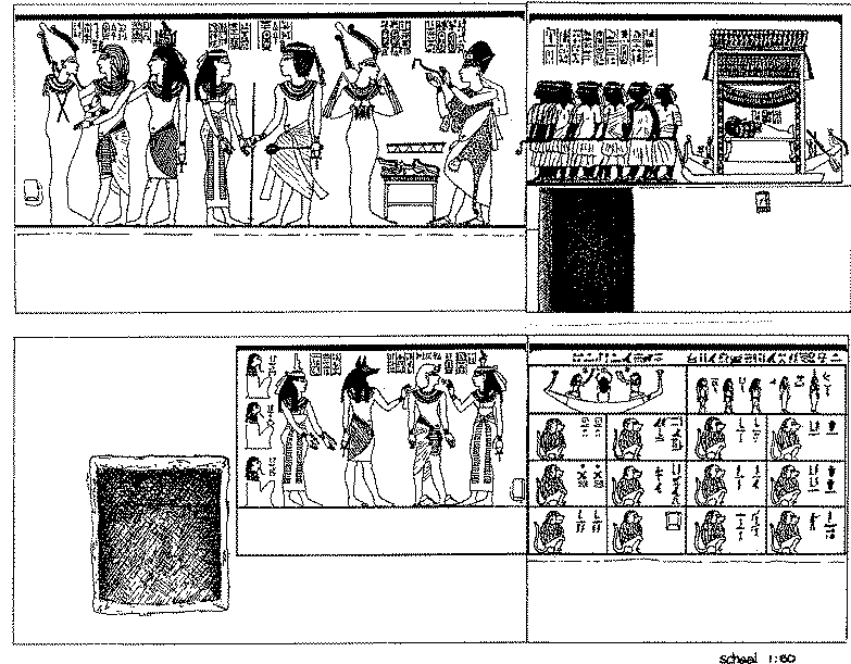 Knipplaat met alle wanden met grafschildering in de grafkamer van Toetanchamon (c) B. Hilgers